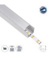 GLOBOSTAR® ALP-LINEAR LIGHTLINE 70867-1M Επιφανειακό Προφίλ Αλουμινίου με Λευκό Γαλακτερό Πατητό Κάλυμμα για Ταινίες LED IP20 - Ασημί & Λευκό - Μ100 x Π2.3 x Υ2cm